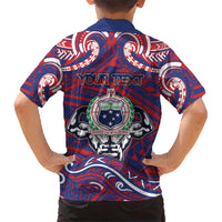 Personalised Samoa Gym Kid Hawaiian Shirt Muscle Samoan Tribal Waves - Polynesian Pride