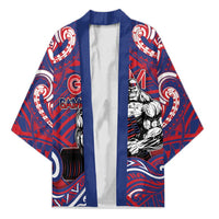 Personalised Samoa Gym Kimono Muscle Samoan Tribal Waves DT05 Unisex Navy - Polynesian Pride