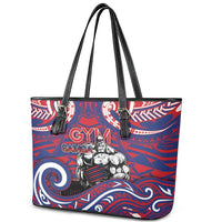 Samoa Gym Leather Tote Bag Muscle Samoan Tribal Waves - Polynesian Pride