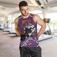 Personalised Samoa Gym Men Tank Top Muscle Samoan Tribal Waves - Polynesian Pride