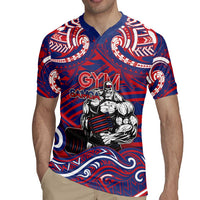 Personalised Samoa Gym Rugby Jersey Muscle Samoan Tribal Waves - Polynesian Pride
