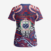 Personalised Samoa Gym Scrub Top Muscle Samoan Tribal Waves DT05 - Polynesian Pride