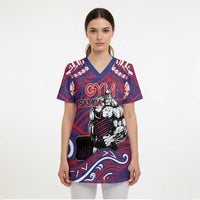 Personalised Samoa Gym Scrub Top Muscle Samoan Tribal Waves DT05 - Polynesian Pride