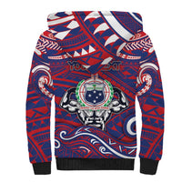 Personalised Samoa Gym Sherpa Hoodie Muscle Samoan Tribal Waves - Polynesian Pride