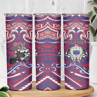 Personalised Samoa Gym Skinny Tumbler Muscle Samoan Tribal Waves - Polynesian Pride