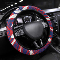 Samoa Gym Steering Wheel Cover Muscle Samoan Tribal Waves DT05 Universal Fit Navy - Polynesian Pride