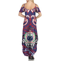 Personalised Samoa Gym Summer Maxi Dress Muscle Samoan Tribal Waves - Polynesian Pride