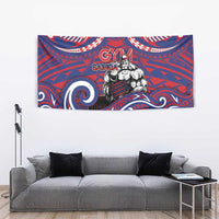 Samoa Gym Tapestry Muscle Samoan Tribal Waves - Polynesian Pride