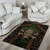Hawaii Tiki Pirates Area Rug Kakau Pattern Polynesian Style DT05 - Polynesian Pride