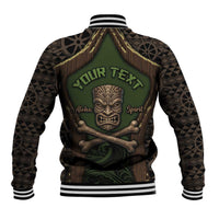 Personalised Hawaii Tiki Pirates Baseball Jacket Kakau Pattern Polynesian Style DT05 - Polynesian Pride