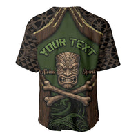 Personalised Hawaii Tiki Pirates Baseball Jersey Kakau Pattern Polynesian Style DT05 - Polynesian Pride