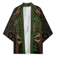 Personalised Hawaii Tiki Pirates Kimono Kakau Pattern Polynesian Style DT05 Unisex Green - Polynesian Pride