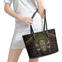 Hawaii Tiki Pirates Leather Tote Bag Kakau Pattern Polynesian Style DT05 - Polynesian Pride