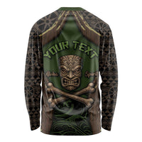 Personalised Hawaii Tiki Pirates Long Sleeve Shirt Kakau Pattern Polynesian Style DT05 - Polynesian Pride