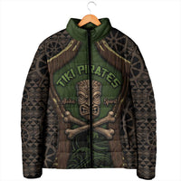 Personalised Hawaii Tiki Pirates Padded Jacket Kakau Pattern Polynesian Style DT05 - Polynesian Pride
