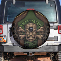 Hawaii Tiki Pirates Spare Tire Cover Kakau Pattern Polynesian Style DT05 Green - Polynesian Pride