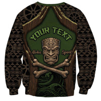 Personalised Hawaii Tiki Pirates Sweatshirt Kakau Pattern Polynesian Style DT05 - Polynesian Pride