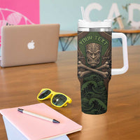 Personalised Hawaii Tiki Pirates Tumbler With Handle Kakau Pattern Polynesian Style DT05 - Polynesian Pride