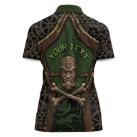 Personalised Hawaii Tiki Pirates Women Polo Shirt Kakau Pattern Polynesian Style DT05 - Polynesian Pride