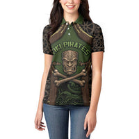 Personalised Hawaii Tiki Pirates Women Polo Shirt Kakau Pattern Polynesian Style DT05 - Polynesian Pride
