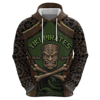 Personalised Hawaii Tiki Pirates Zip Hoodie Kakau Pattern Polynesian Style DT05 - Polynesian Pride