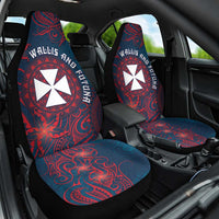 Wallis And Futuna Car Seat Cover Hibiscus Polynesian Tribal Pattern