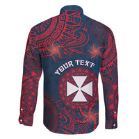 Personalised Wallis And Futuna Family Matching Long Sleeve Bodycon Dress and Hawaiian Shirt Hibiscus Polynesian Tribal Pattern