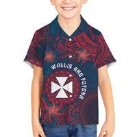 Personalised Wallis And Futuna Family Matching Puletasi and Hawaiian Shirt Hibiscus Polynesian Tribal Pattern