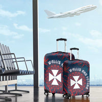 Wallis And Futuna Luggage Cover Hibiscus Polynesian Tribal Pattern