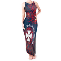 Personalised Wallis And Futuna Tank Maxi Dress Hibiscus Polynesian Tribal Pattern DT05 Women Navy - Polynesian Pride
