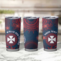 Personalised Wallis And Futuna Tumbler Cup Hibiscus Polynesian Tribal Pattern