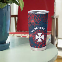 Personalised Wallis And Futuna Tumbler Cup Hibiscus Polynesian Tribal Pattern