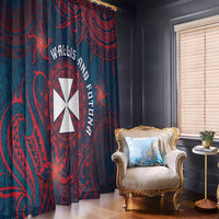 Wallis And Futuna Window Curtain Hibiscus Polynesian Tribal Pattern