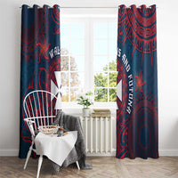 Wallis And Futuna Window Curtain Hibiscus Polynesian Tribal Pattern