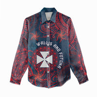 Personalised Wallis And Futuna Women Casual Shirt Hibiscus Polynesian Tribal Pattern