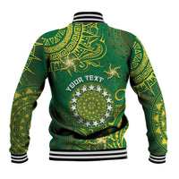 Personalised Cook Islands Baseball Jacket Hibiscus Polynesian Tribal Pattern DT05 - Polynesian Pride