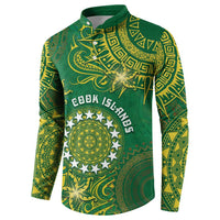 Personalised Cook Islands Button Sweatshirt Hibiscus Polynesian Tribal Pattern DT05 - Polynesian Pride