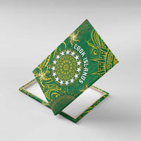 Cook Islands Canvas Wall Art Hibiscus Polynesian Tribal Pattern DT05 With Frame Green - Polynesian Pride