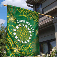 Cook Islands Garden Flag Hibiscus Polynesian Tribal Pattern
