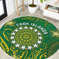Cook Islands Round Carpet Hibiscus Polynesian Tribal Pattern