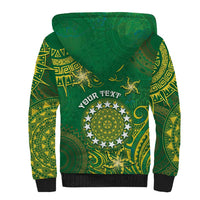 Personalised Cook Islands Sherpa Hoodie Hibiscus Polynesian Tribal Pattern DT05 - Polynesian Pride