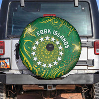 Cook Islands Spare Tire Cover Hibiscus Polynesian Tribal Pattern