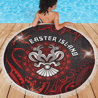 Easter Island Beach Blanket Hibiscus Polynesian Tribal Pattern DT05 - Polynesian Pride