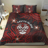 Easter Island Bedding Set Hibiscus Polynesian Tribal Pattern