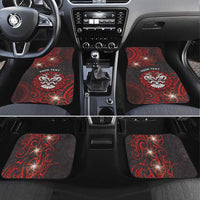 Easter Island Car Mats Hibiscus Polynesian Tribal Pattern DT05 Set 4pcs Black - Polynesian Pride