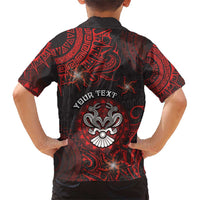 Personalised Easter Island Family Matching Short Sleeve Bodycon Dress and Hawaiian Shirt Hibiscus Polynesian Tribal Pattern