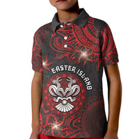 Personalised Easter Island Kid Polo Shirt Hibiscus Polynesian Tribal Pattern