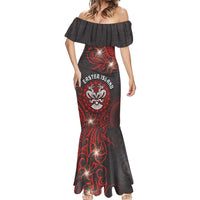 Personalised Easter Island Mermaid Dress Hibiscus Polynesian Tribal Pattern