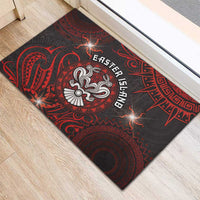 Easter Island Rubber Doormat Hibiscus Polynesian Tribal Pattern DT05 - Polynesian Pride