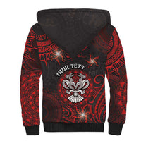 Personalised Easter Island Sherpa Hoodie Hibiscus Polynesian Tribal Pattern DT05 - Polynesian Pride
